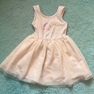 Old Navy girls tank dress 2T cream with tulle skirt